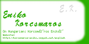 eniko korcsmaros business card